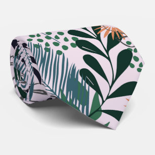 Tropical Floral Abstract Exclusive Pattern Tie