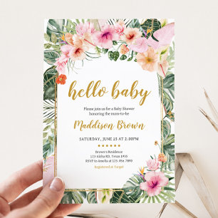Tropical Floral Aloha Baby Shower Invitation