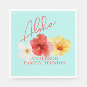 Tropical Floral Aloha Family Reunion Napkin