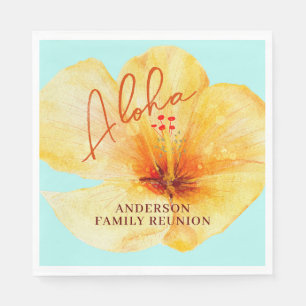 Tropical Floral Aloha Family Reunion Napkin