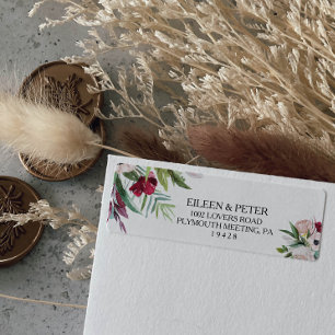 Tropical Floral and Greenery Return Address Label