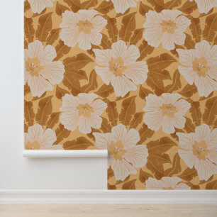 Tropical Floral And Leaves Wallpaper