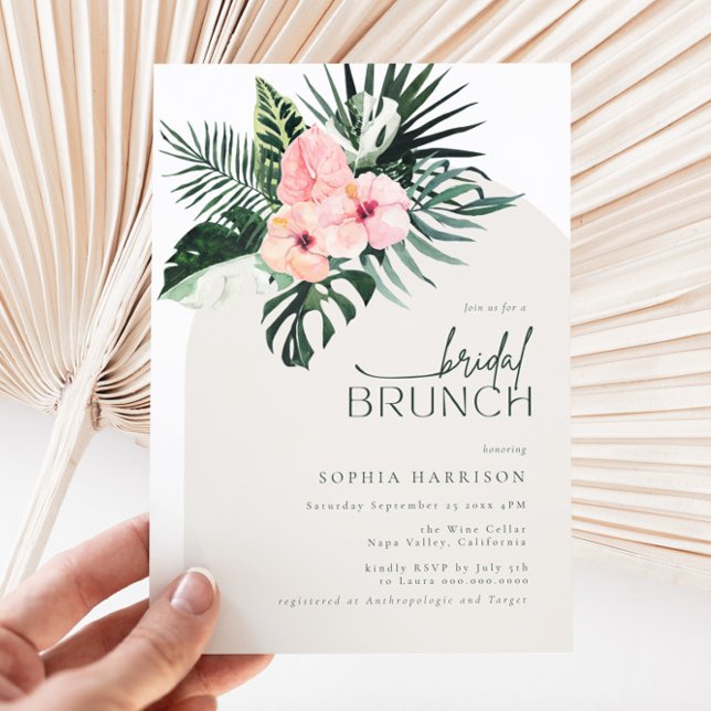 Tropical Floral Arch Bridal Brunch Invitation (Creator Uploaded)