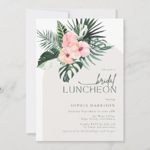 Tropical Floral Arch Bridal Luncheon Invitation