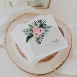Tropical Floral Arch Napkin<br><div class="desc">Celebrate the bride-to-be with this modern and elegant bridal shower napkins featuring a pink and green tropical floral bouquet on a light stone coloured arch.</div>