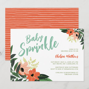 Tropical Floral Baby Sprinkle Invitation