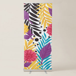 Tropical Floral Banner   Vibrant Event Backdrop