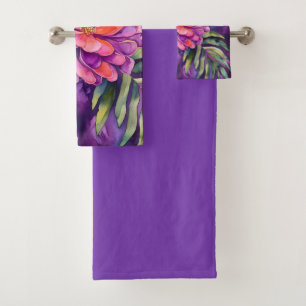 tropical floral bath towel set