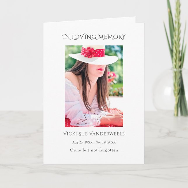 Tropical Floral Beach Celebration of Life Card (Front)