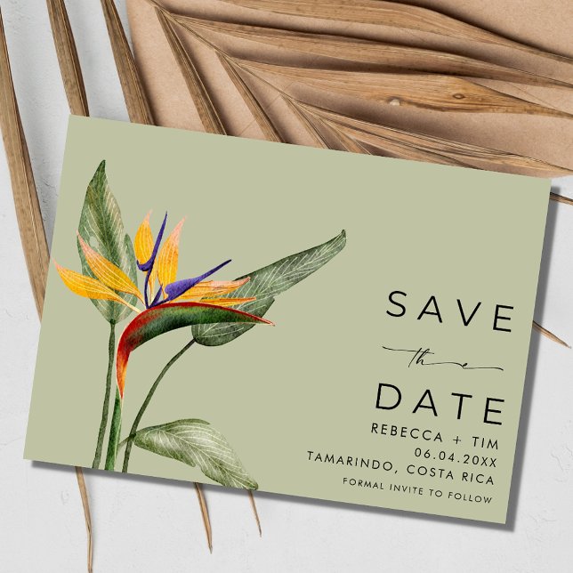 Tropical Floral Beach Destination Wedding Save The Date (Tropical Floral Beach Destination Wedding Save The Date)