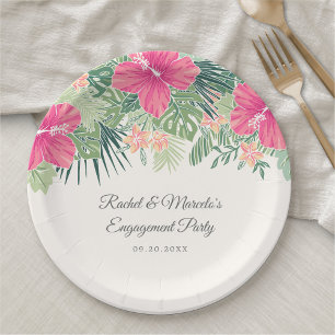Tropical Floral Beach Paper Plate