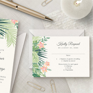 Tropical Floral Beach RSVP Card