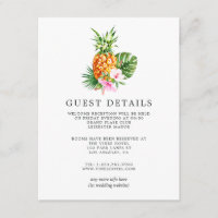 Tropical Floral Beach Wedding Guest Details