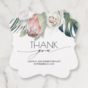 Tropical Floral Beach Wedding Thank You Favour Tags