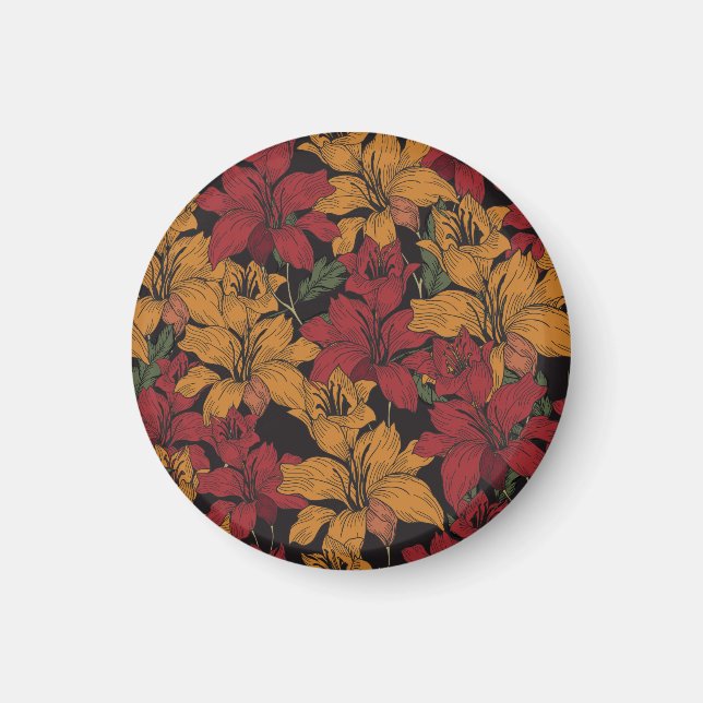 Tropical Floral, Beautiful Seamless Pattern. Magnet (Front)