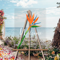 Tropical Floral Bird of Paradise Wedding Welcome