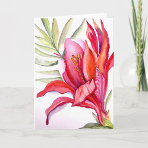 Tropical floral - Blank inside greeting card 
