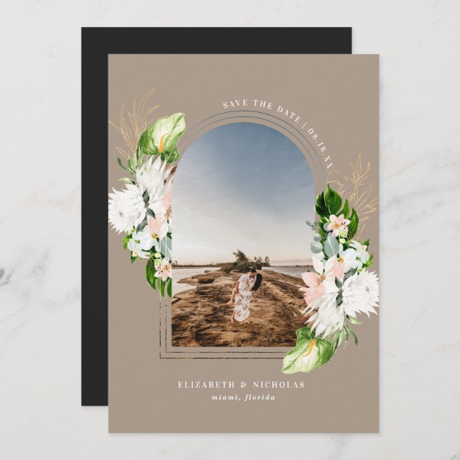 Tropical Floral | Boho Save the Date (Front/Back)