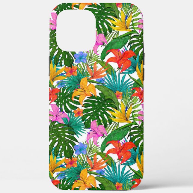 TROPICAL FLORAL BOTANICAL PATTERN  Case-Mate iPhone CASE (Back)