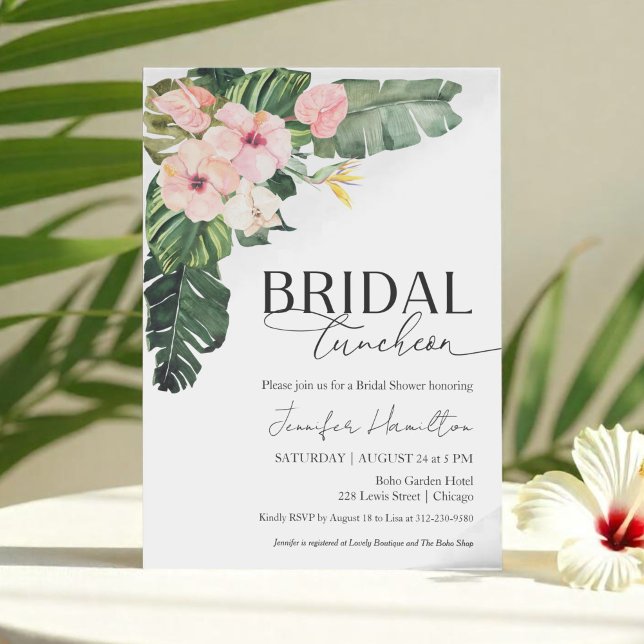  Tropical Floral Bridal Luncheon Bridal Shower Invitation (Creator Uploaded)