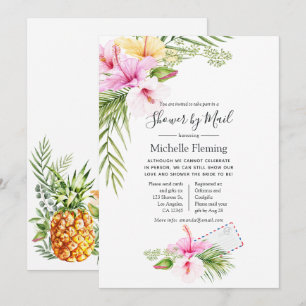 Tropical Floral Bridal or Baby Shower by Mail Invitation