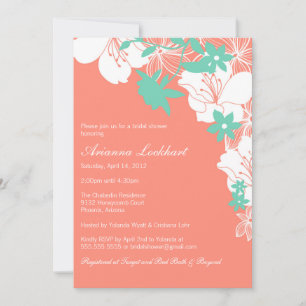 Tropical Floral Bridal Shower Invitation