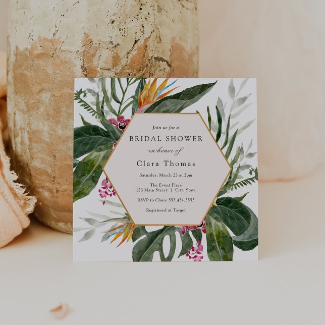 Tropical Floral Bridal Shower Invitation (Creator Uploaded)