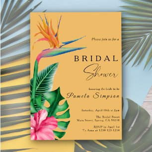 Tropical Floral Bridal Shower Invitation