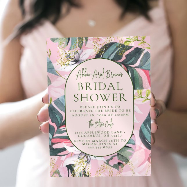 Tropical Floral Bridal Shower Invitation (Creator Uploaded)