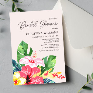 Tropical Floral Bridal Shower Invitation