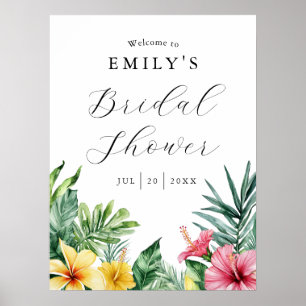 Tropical Floral Bridal Shower Welcome Sign