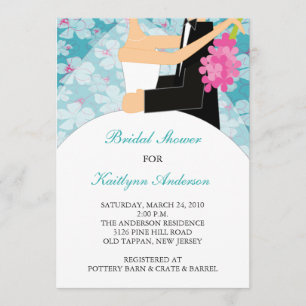 Tropical Floral Bride Bridal Shower Invitation