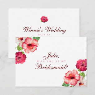 Tropical Floral Bridesmaid Card