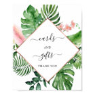 Tropical Floral Cards and Gifts Sign