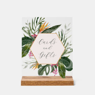 Tropical Floral Cards and Gifts Sign