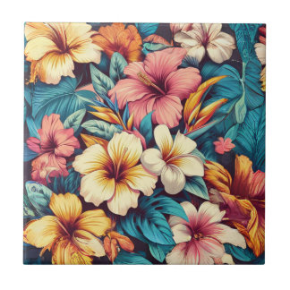 Tropical Floral Ceramic Tile