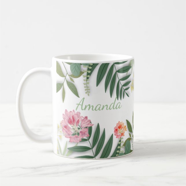 Tropical Floral  Coffee Mug (Left)
