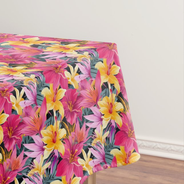 Tropical Floral Cotton  Tablecloth (In Situ)