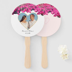 Tropical Floral Customisable Picture Wedding Hand Fan