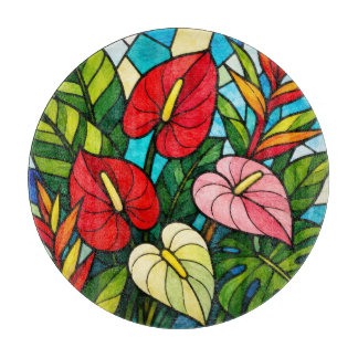 Tropical floral cutting board