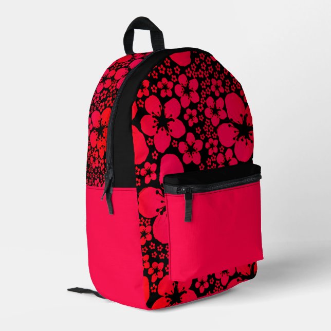 Tropical Floral Design Backpack (Back Corner Left)