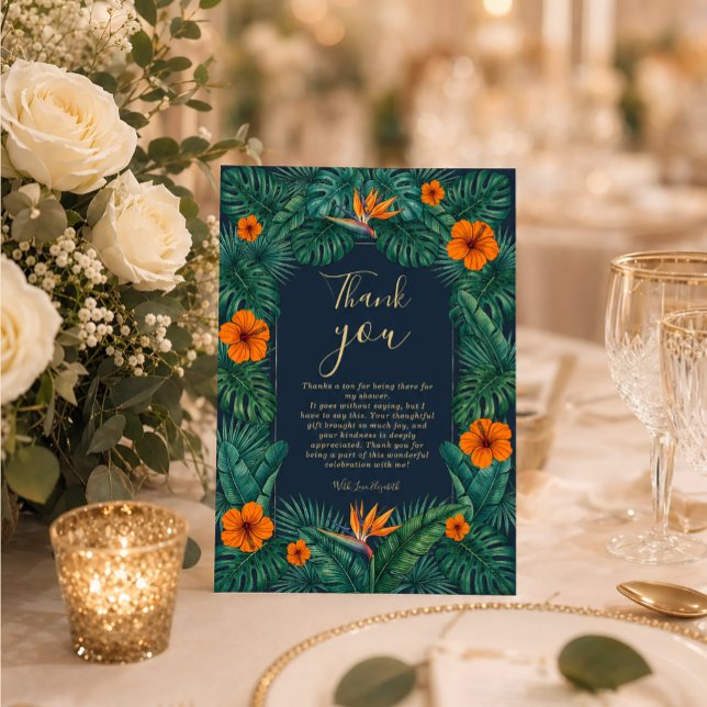 Tropical Floral Design | Hibiscus & Greenery  Invitation (#tropicalwedding #weddingdinner#hibiscus #beachwedding #destinationwedding #floralithankyou)