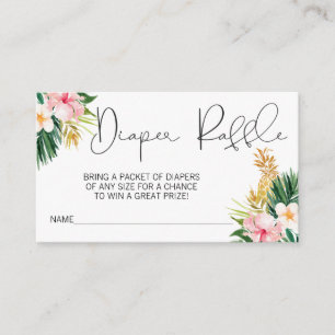 Tropical floral diaper raffle ticket insert