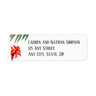 Tropical Floral, Earthy Colours, Modern, Label