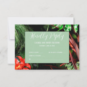Tropical Floral, Earthy Colours, Modern, Wedding, Thank You Card