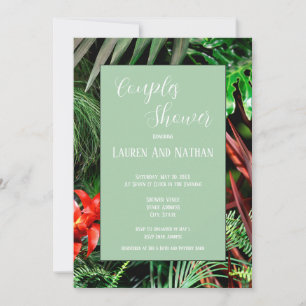 Tropical Floral, Earthy, Modern, Couple Shower, Invitation