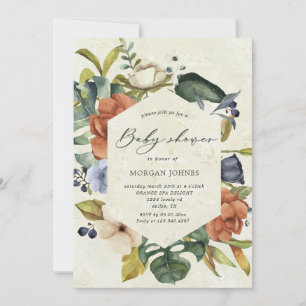  tropical floral elegant baby shower Invitation