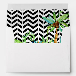 Tropical Floral Elegant Wedding Envelope
