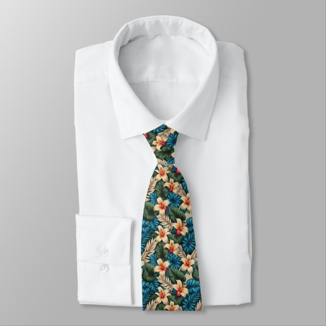 Tropical Floral Fantasy Tie (Tied)
