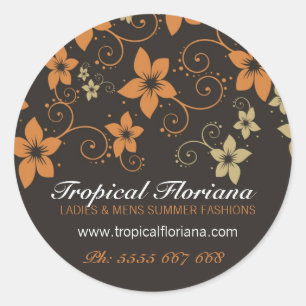 Tropical Floral Fashion Business Promotion Sticker
